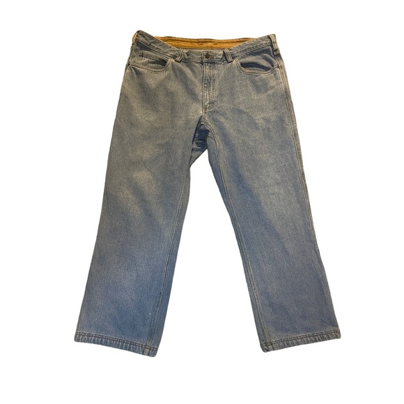 Duluth Trading Co Mens Ballroom Relaxed Fit Jeans Size 42x30 Work Pants Denim - Picture 1 of 3